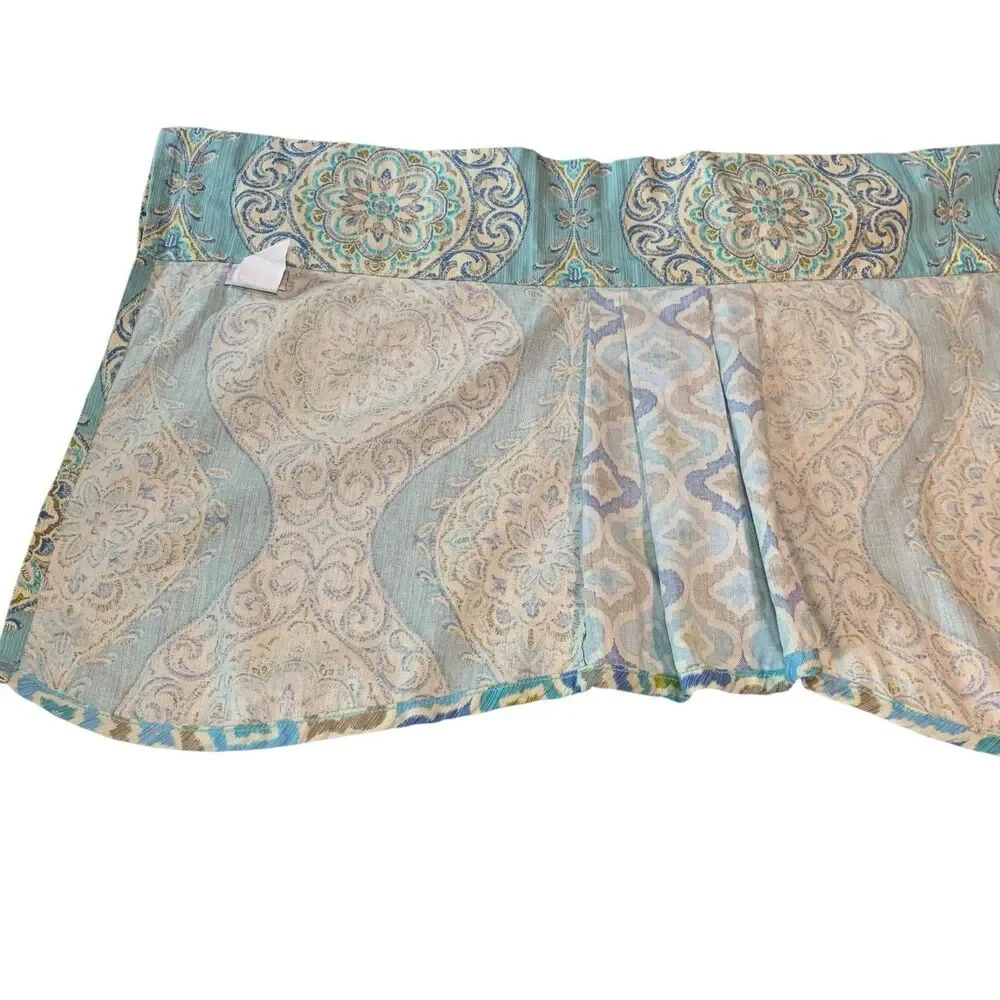 Waverly Home Classics Moonlit Medallion Celestial Valance Set of 2 Blue Green